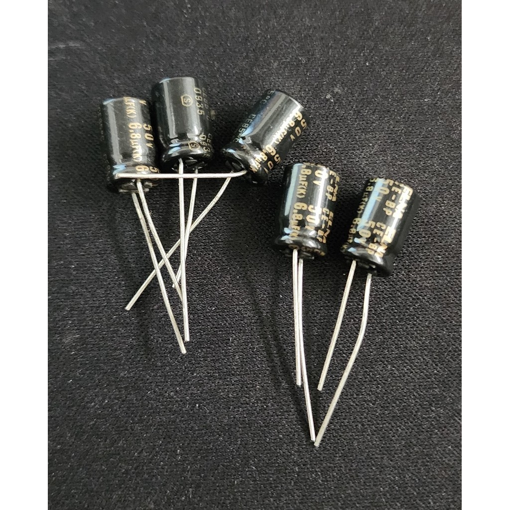 Elco Capacitor 6.8uf 50v BiPolar BP Diam. 8mm x 11mm - Harga per 5 pcs