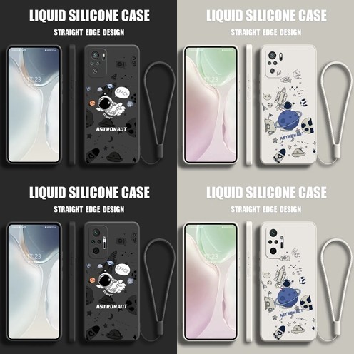 TERBATAS Case Redmi Note 10S 10 PRO Lovely Cartoon Anime Softcase Square Gambar - Hitam, NOTE10