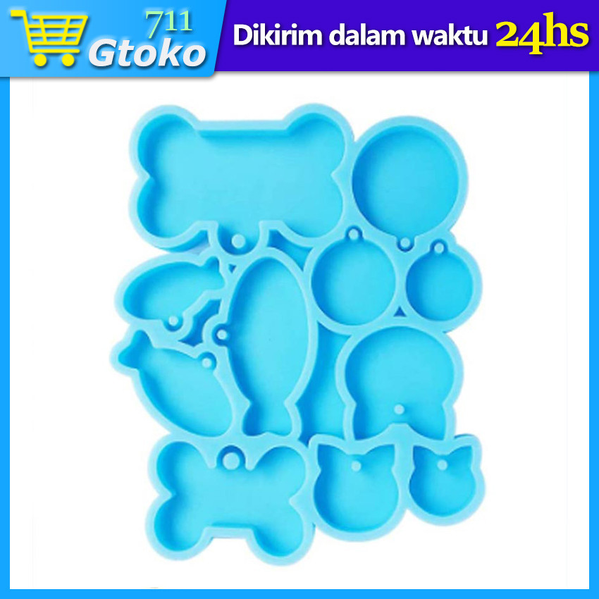 

Cetakan Silikon Resin Liontin Kalung Keychain Pendant Mold Hewan Kucing Anjing Ikan