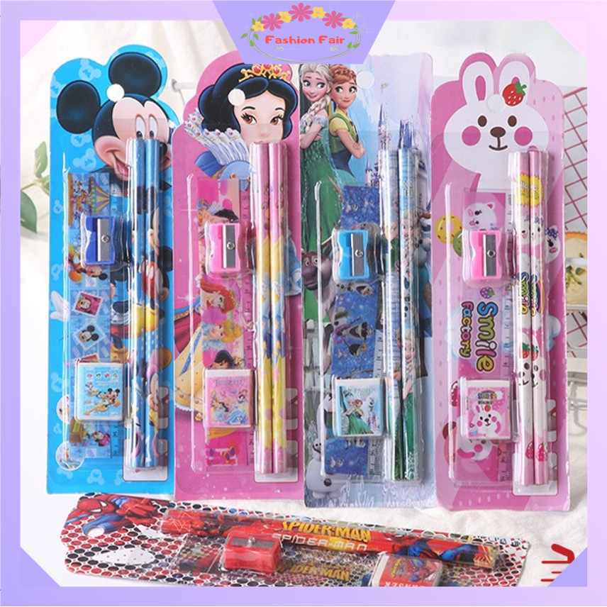 

FASHION FAIR - S5686 Stationary Set 5 in 1 Karakter / Alat Tulis Sekolah / Paket Alat Tulis / Mini Stationary / Set Alat Tulis Pensil