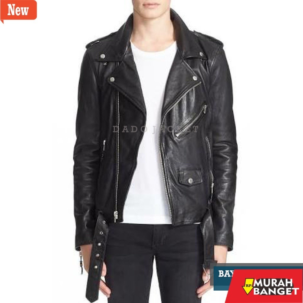 jaket kulit pria garut Jaket Ramones Pria Wanita Rock N Roll Cowok Cewek Bahan Semi Kulit Sintetis V