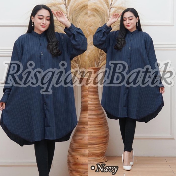 Atasan Wanita Jumbo Tunik Super Jumbo Baju Wanita Oversize Katun Ladycrus - Navy, Tunik Jumbo LC