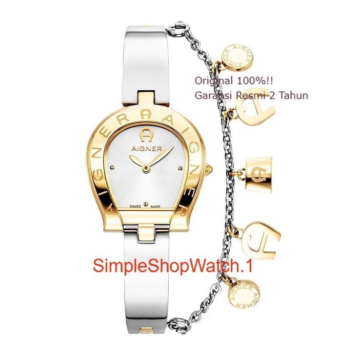 Original 100% Jam Tangan Wanita Aigner Enna AGW.264001 Silver Gold Garansi Resmi 2 Tahun