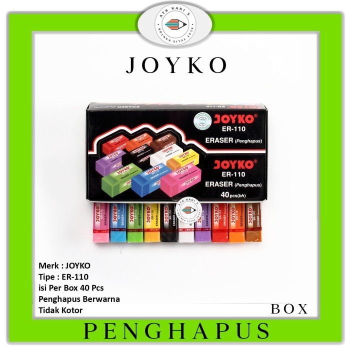 

promo ✨ -Penghapus Pensil Joyko ER-110 rna rni Kecil [HARGA 1 BOX]