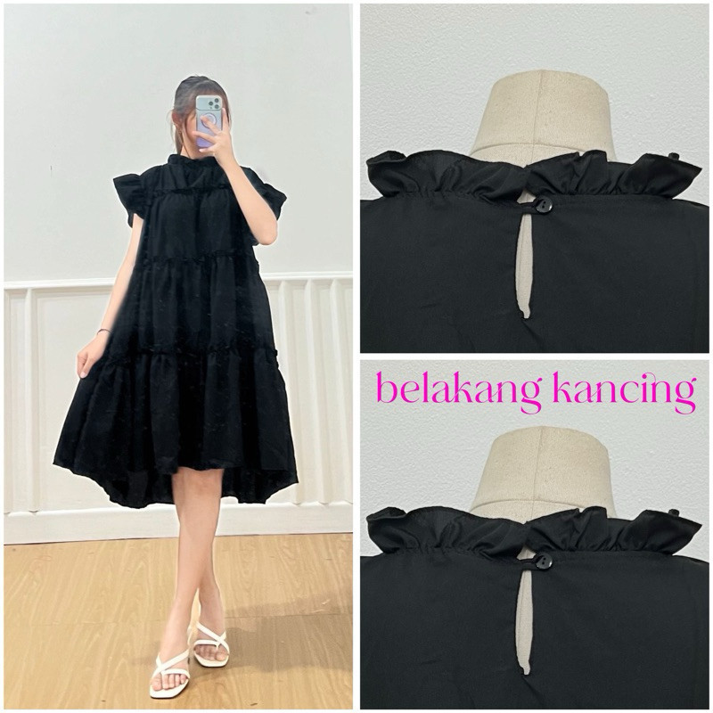 Ortwo - ZRD FASHION DRESS WANITA / DOLLY DRESS / DRESS REMPEL TERBARU / DRESS SUSUN WANITA / DRESS L