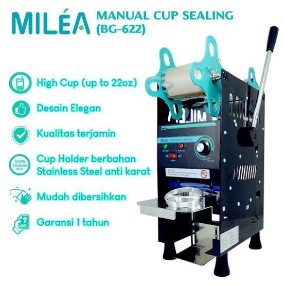 Milea Cup Sealer Manual / Mesin Press Plastik Minuman - 22 Oz - Milea