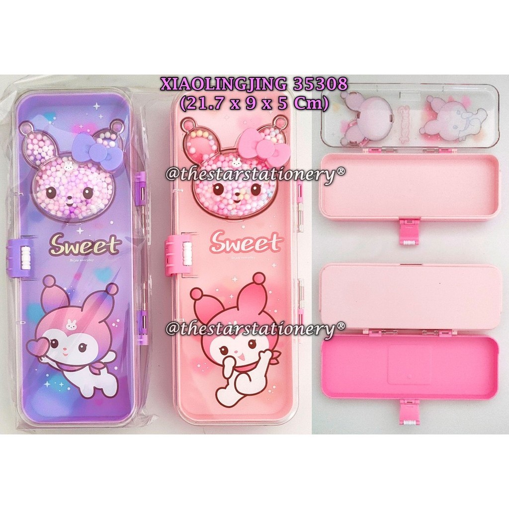 

(1 Biji) Kotak Pensil Mika Xiaolingjing 35308 / Tempat Pensil Mika 21.7*9*5 Cm