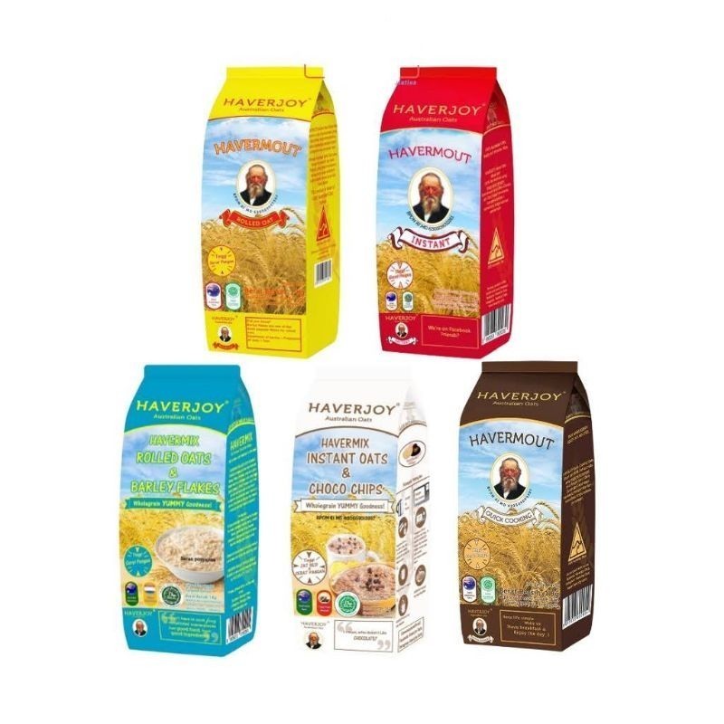 

[COD] Haverjoy Australian Oat 1 Kg Instan, Rolled, Choco Chips, Rolled Barley 1 Kg