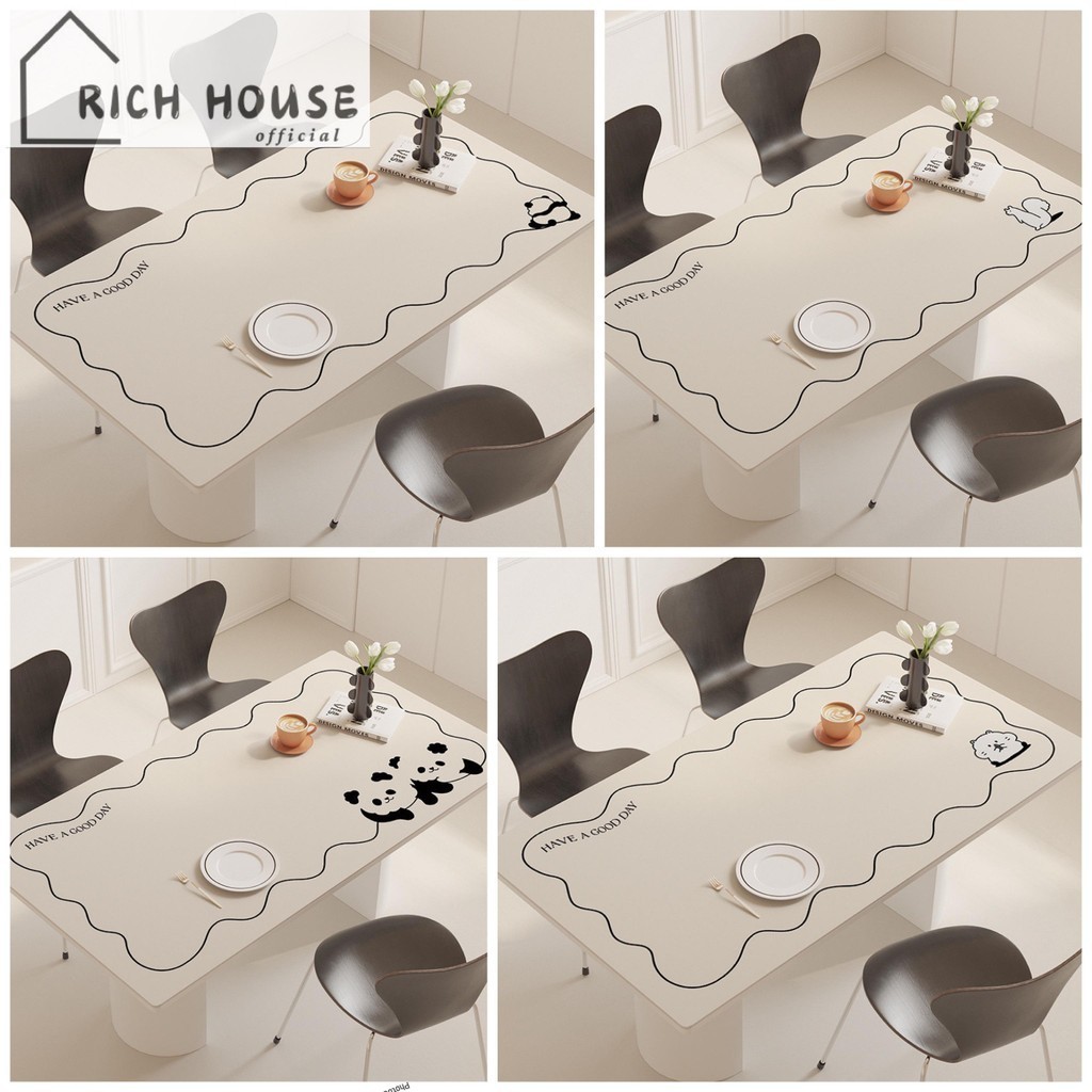 Alas Meja Kerja Kantor, Taplak Meja Putih Polos Minimalis, Taplak Meja Anti Air, Alas Meja Estetik