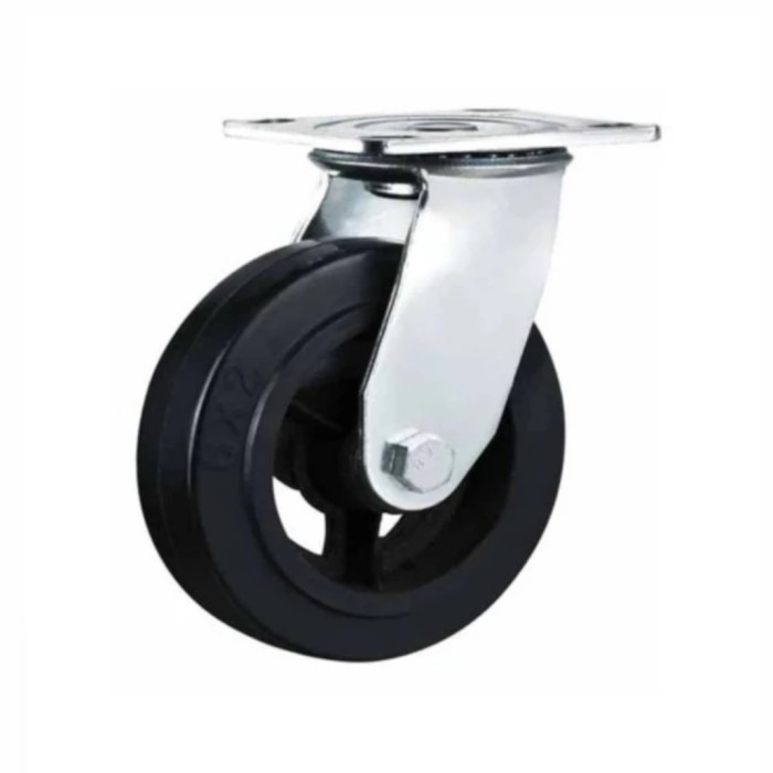 Roda Troli / Caster Wheel / Roda Karet Heavy Duty 6 inch Hidup