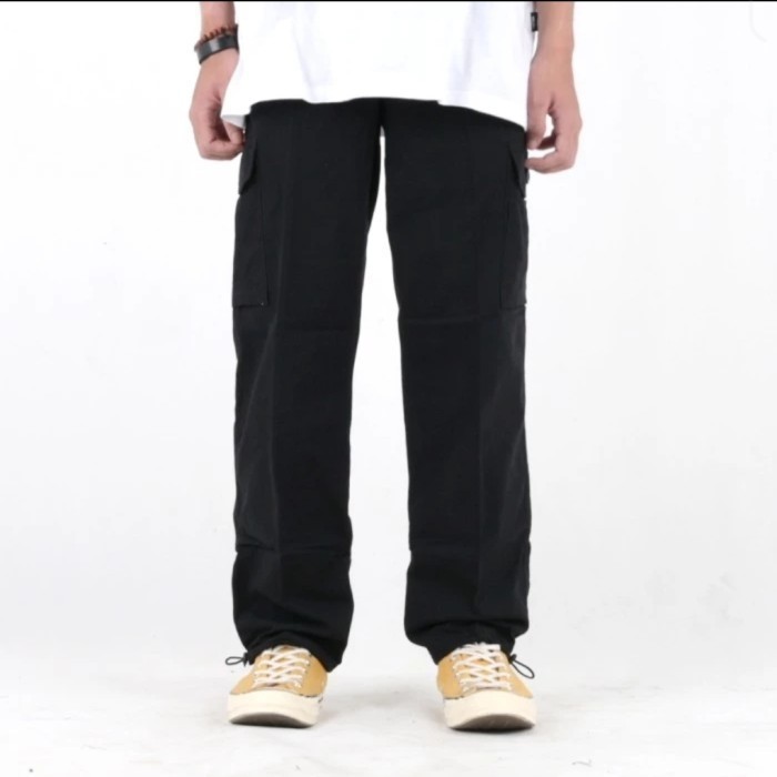 mickout project cargo pants Hodge black - celana panjang kargo size 30