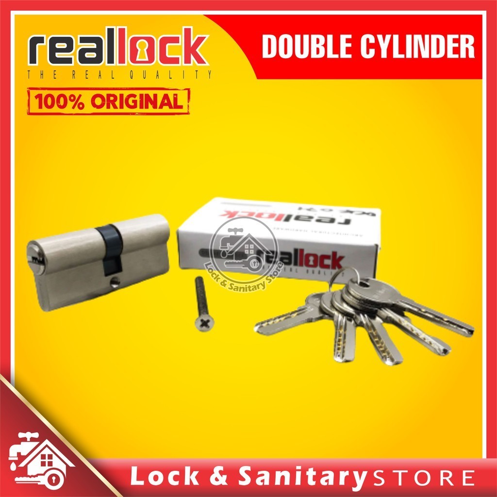 Double Cylinder Komputer Key REALLOCK CYL RLK KK 70 MM SN, Kunci Pintu, Cylinder Pintu