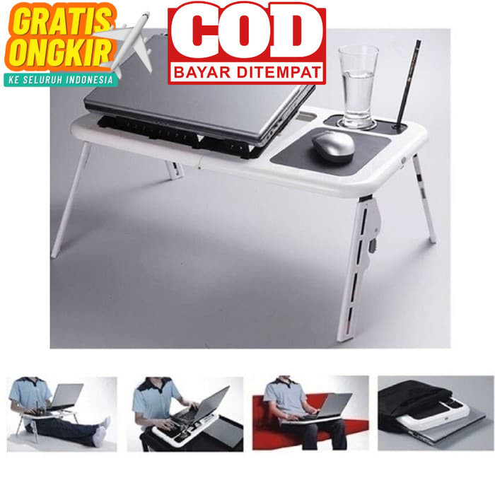 Meja Laptop Lipat PortableMeja Laptop Kipas Pendingin E-Table DM