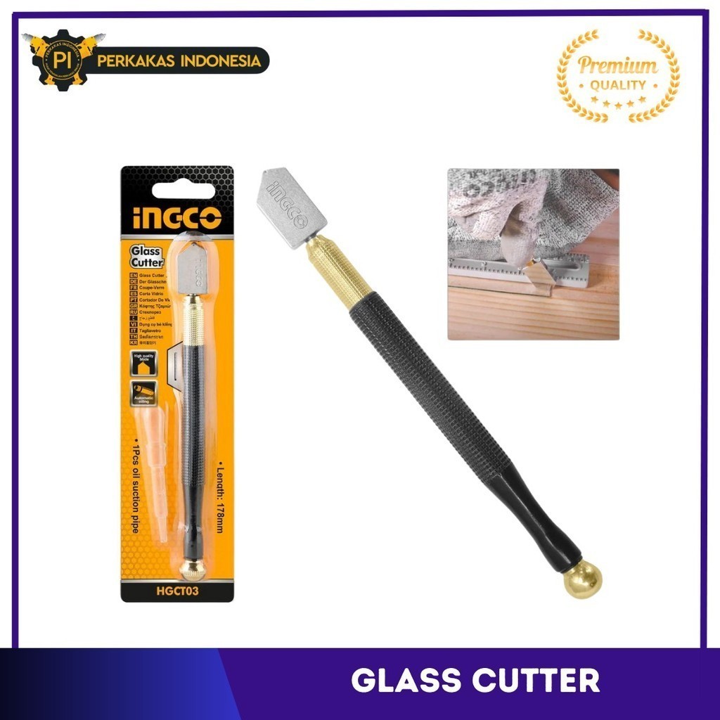 

Glass Cutter Knife INGCO HGCT03 Pisau Potong Kaca Pen Oil Glas Cuter Portable Alat Pemotong Kaca Cermin Tajam Mini Cutting Kaca Minyak