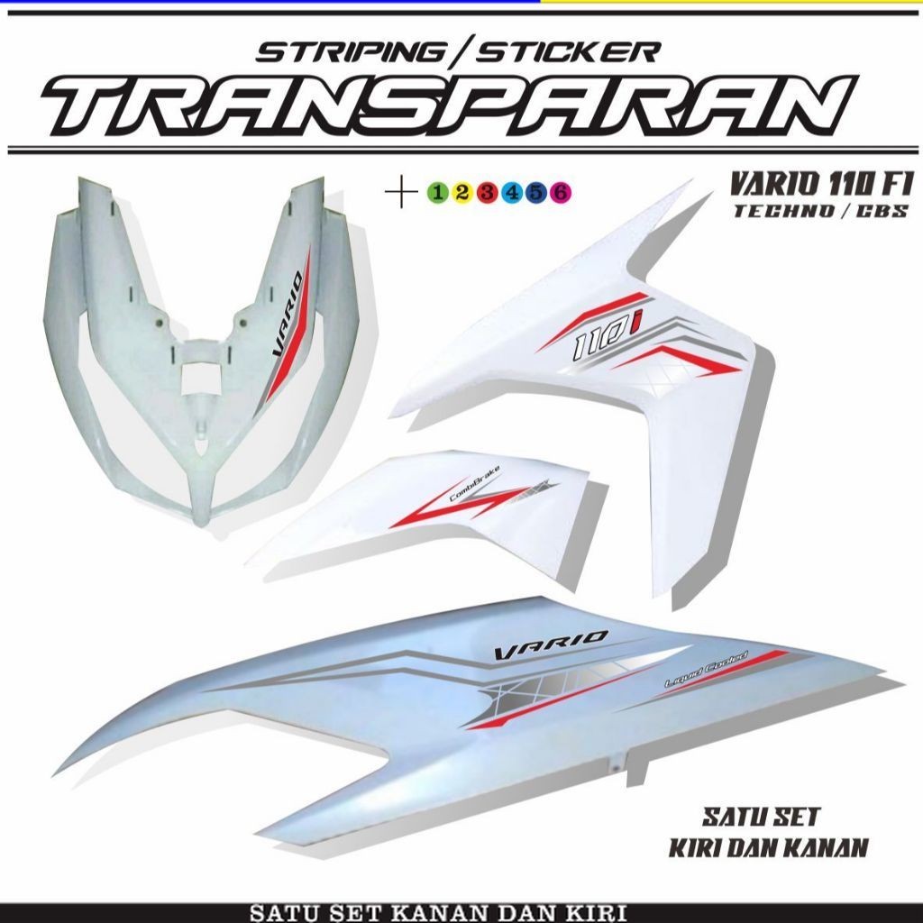 STIKER VARIASI MOTOR STRIPING VARIO 110 TECHNO OLD /VARIO 110 CBS STIKER MOTOR VARIO 110 FI TRANAPAR