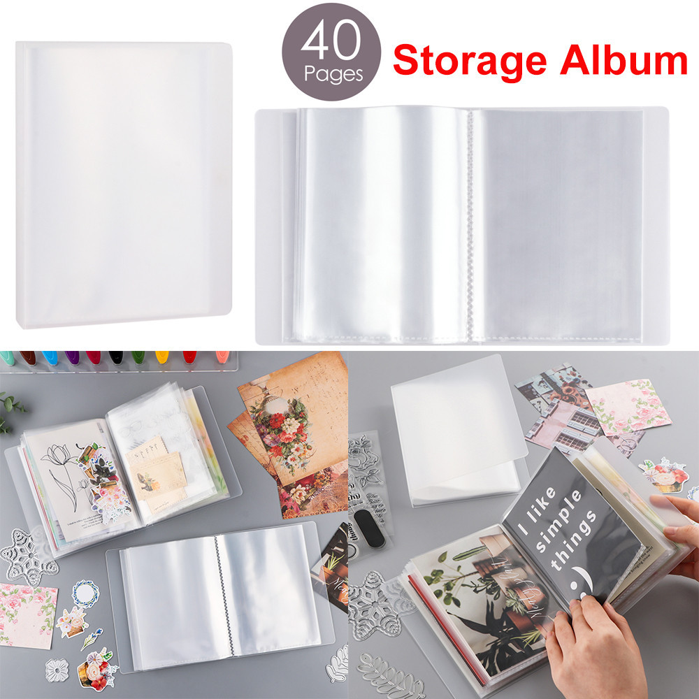 

40 Pages Multipurpose A6 Clear Sticker Photo Storage Album For Scrapbooking Stamp and Dies Storage Book Organizer Folder Sheets