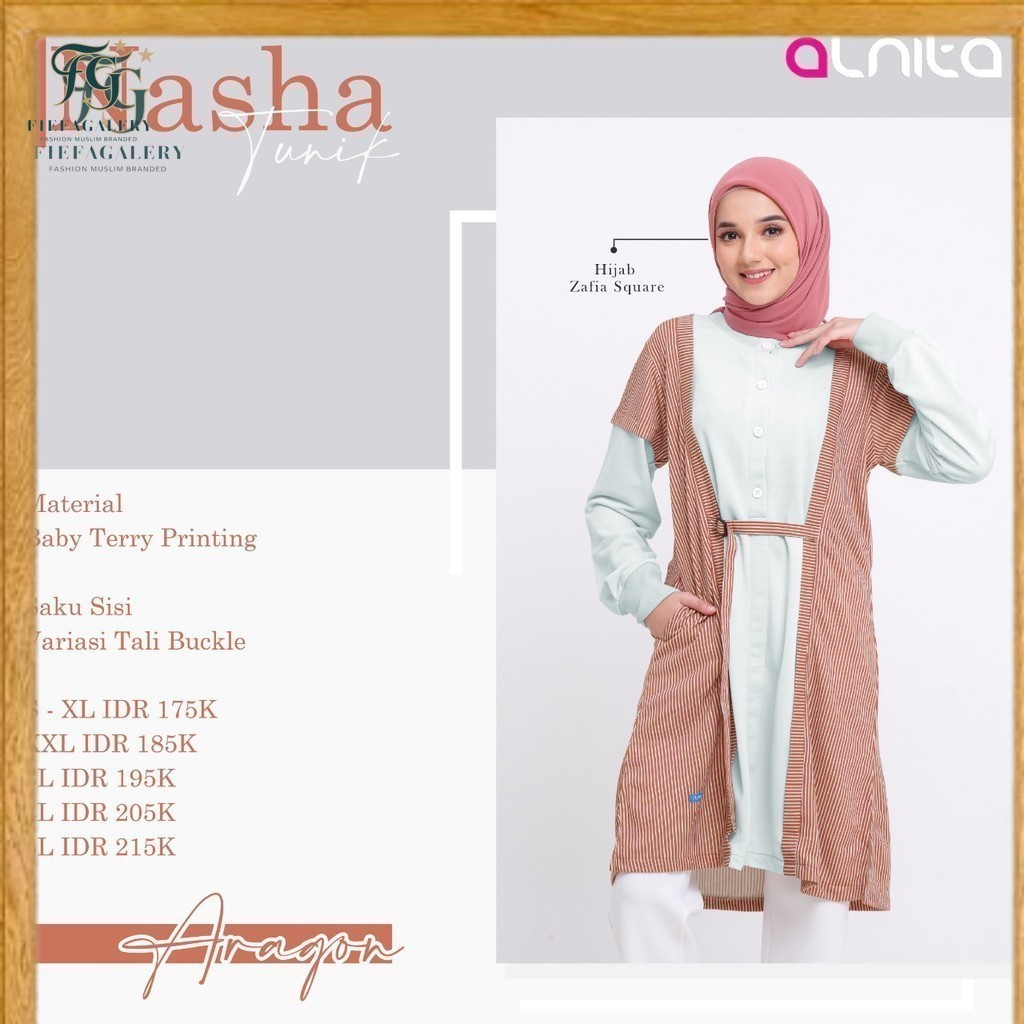 (Fg)Alnita Baju Atasan/Tunik Wanita Dewasa NASYA Tunik By Alnita/Nibras/Tunik Premium/Baju Atasan Ju