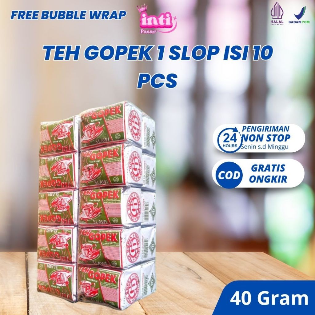 

Teh Gopek Slawi Tubruk 1 Slop isi 10. Teh khas wedangan @ 40 GRAM