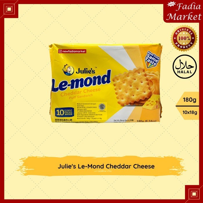 

Julies Lemond Cheddar Cheese (Biscuit Keju) 10x18g