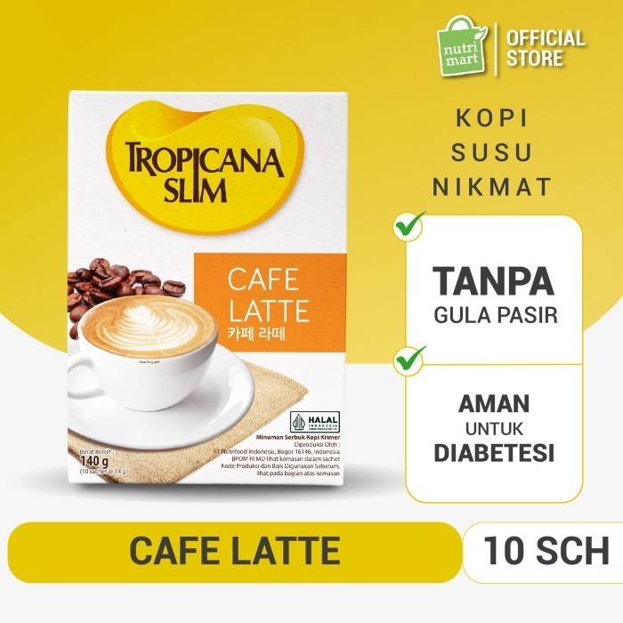 

Tropicana Slim Cafe Latte 10 Sachet Kopi Bebas Gula