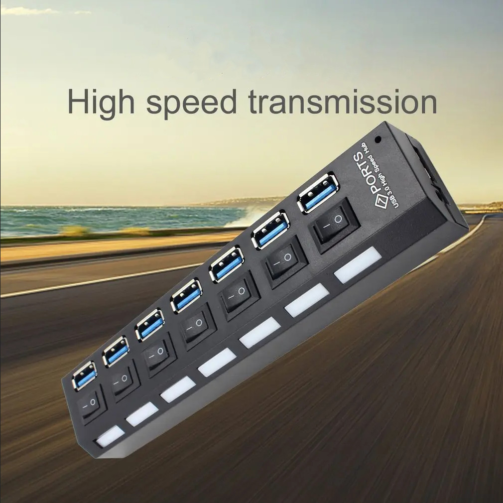 HXM USB Hub 6Port 2.0 dan 1Port 3.0 Docking Station with Power Supply - HX7