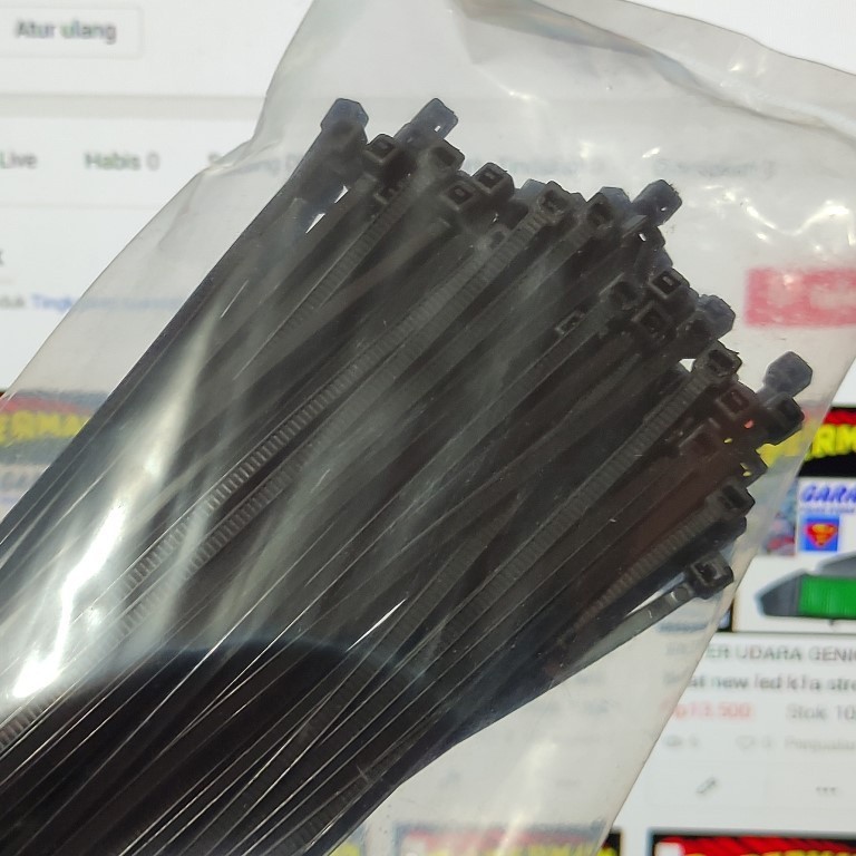 

KABEL TIS 15CM HITAM insulok kabel ties cable ties tali ties pengikat kabel 10cm 15cm 20cm 25cm 30cm 1 pack pak isi 100 pcs