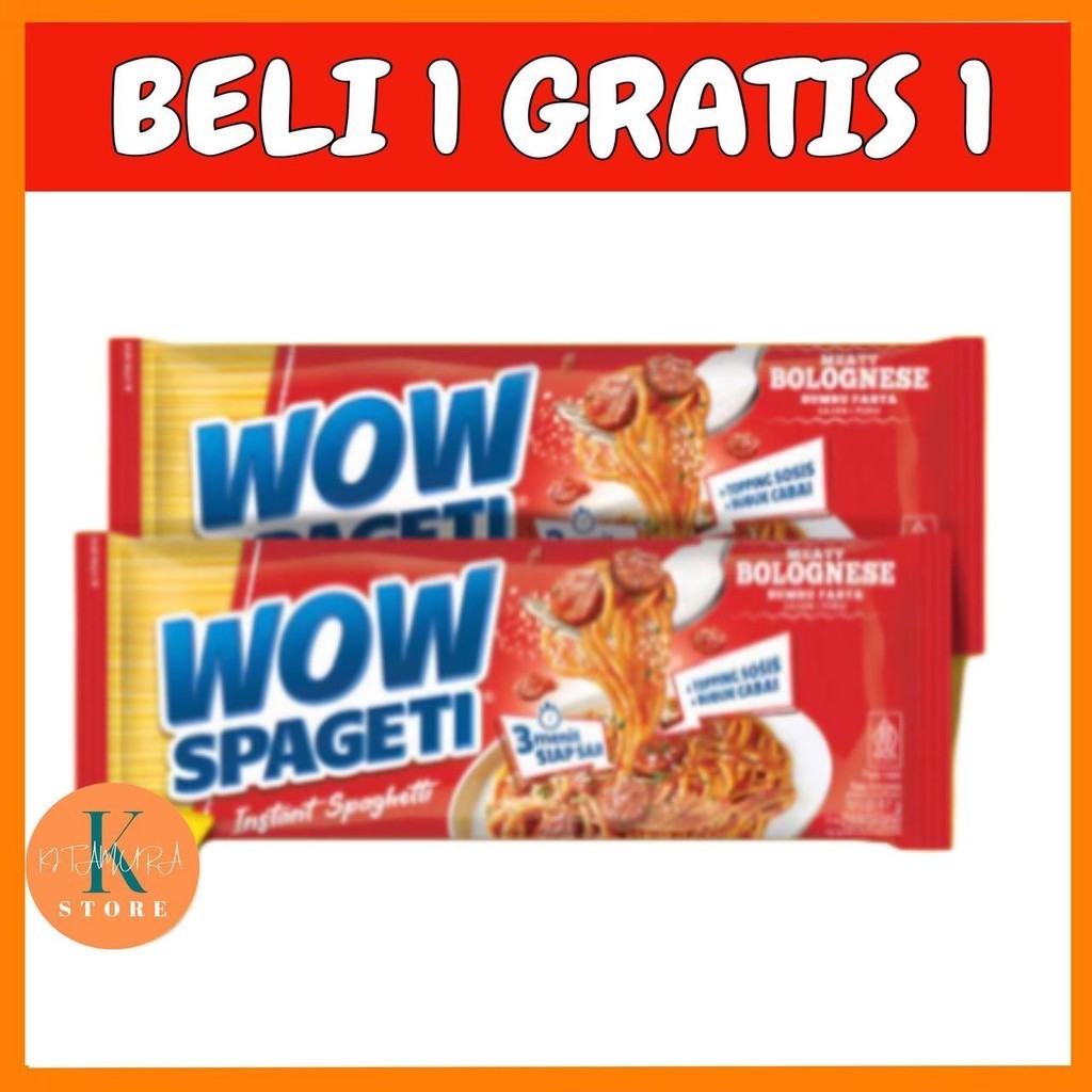 

Beli 1 Gratis 1 Wow Spaghetti Instan Ala resto Meaty Bolognese