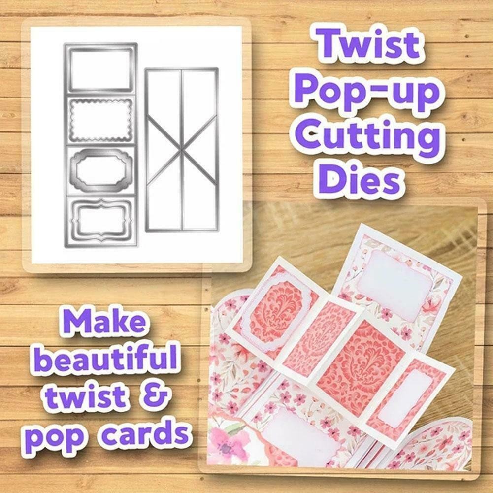 

Pop Up Card Cutting Dies Set Twist & Pop Metal Cutting Die For DIY Scrapbooking Gift Card Making Template