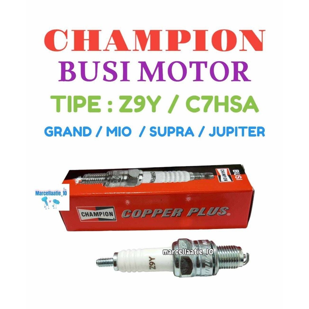 1 PCS BUSI CHAMPION Z9Y / C7HSA ORIGINAL BUSI MOTOR MURAH BUSI MOTOR GRAND MIO SUPRA JUPITER BUSI MO