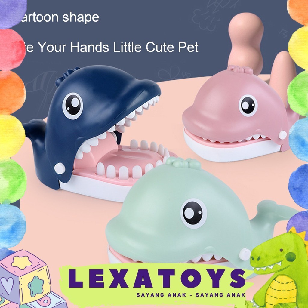LEXATOYS - Mainan prank anak gigit jari whale dentist game gigi ikan paus
