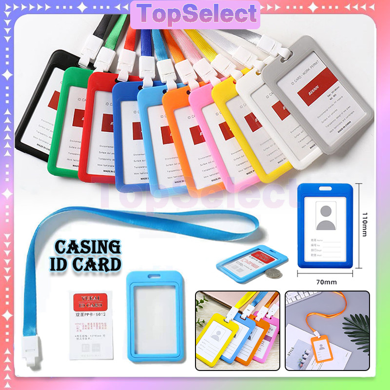 

Name Tag ID CARD Holder + Tali Lanyard / Casing ID Card /Name Tag 2 Sisi/ Nametag Id Card Plate Murah