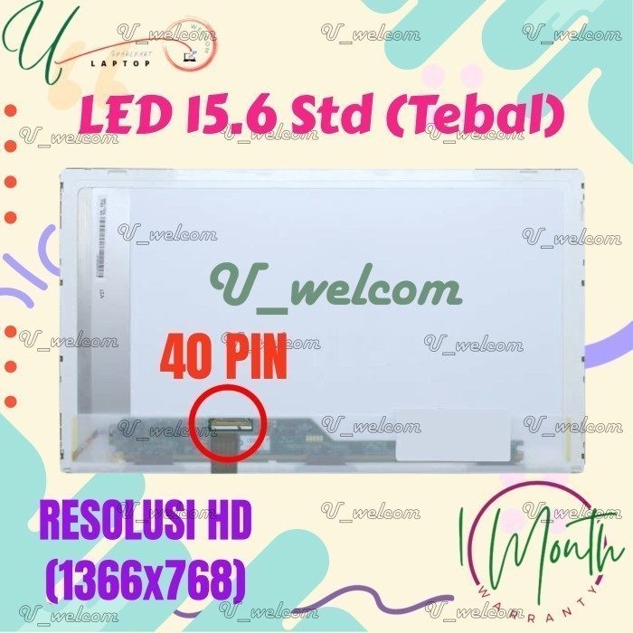 Lcd Led Thinkpad Edge T510 SL510 L520 L540 E530 T530 T530l T530S T520 15.6 Tebal 40 Pin Resolusi HD