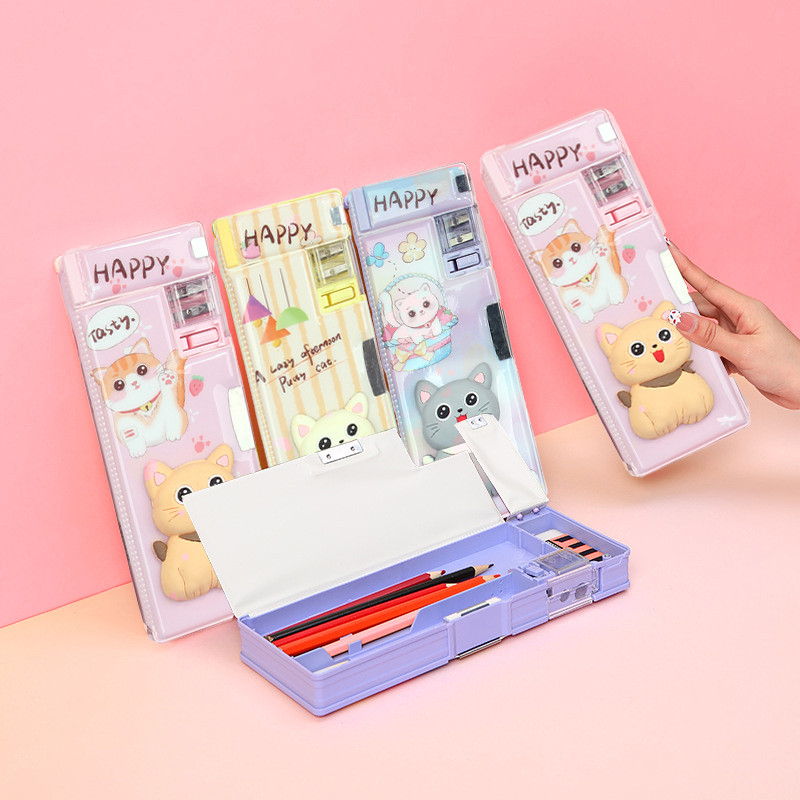 

Alat Tulis - Budaya - Pengetahuan - Inovasi.Kotak Pensil Magnet SQUISHY Desain 3D kartun kucing lucu/ Tempat pensil multifungsi untuk Perlengkapan anak sekolah