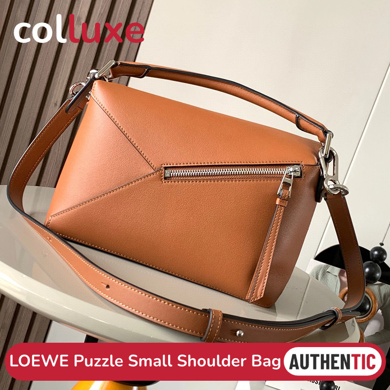 LOEWE Puzzle Small Shoulder Bag, cowhide, adjustable shoulder strap.