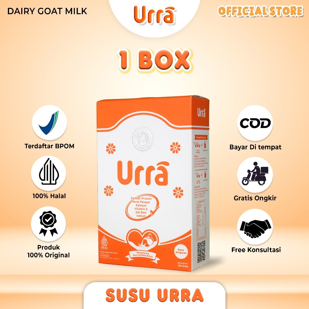 

Urra Susu Kambing Saanen Susu Penambah Berat Badan Anak dan Penambah Tinggi Badan anak - 1 Box