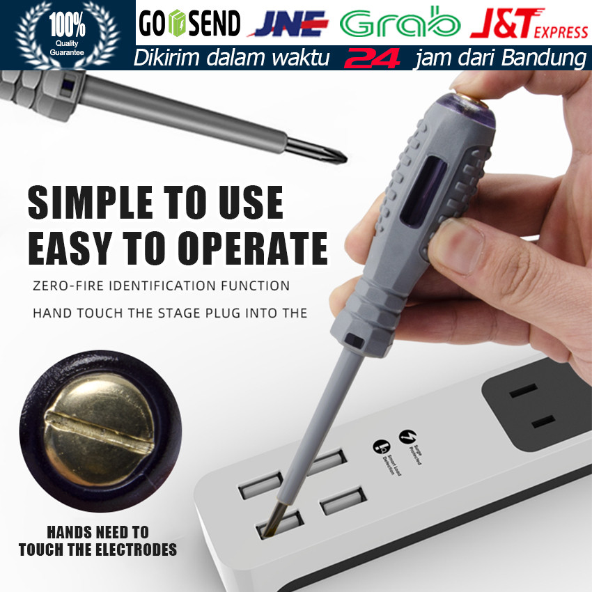 Obeng Tespen Tester Pen With LED Indicator / Obeng Tespen Testpen Test Pen / Kabel Alat Deteksi Cek 