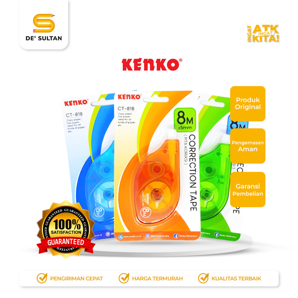 

KENKO PITA KOREKSI/ CORRECTION TAPE CT-818 [8M x 5mm] (1PC)
