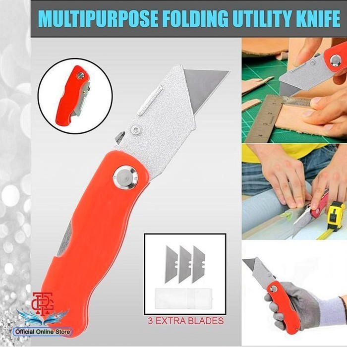 

Cutter Karter Pisau Lipat Folding Knife SK5 Alat Potong Buka Kertas Kardus Paket Unboxing Cardboard Multifungsi