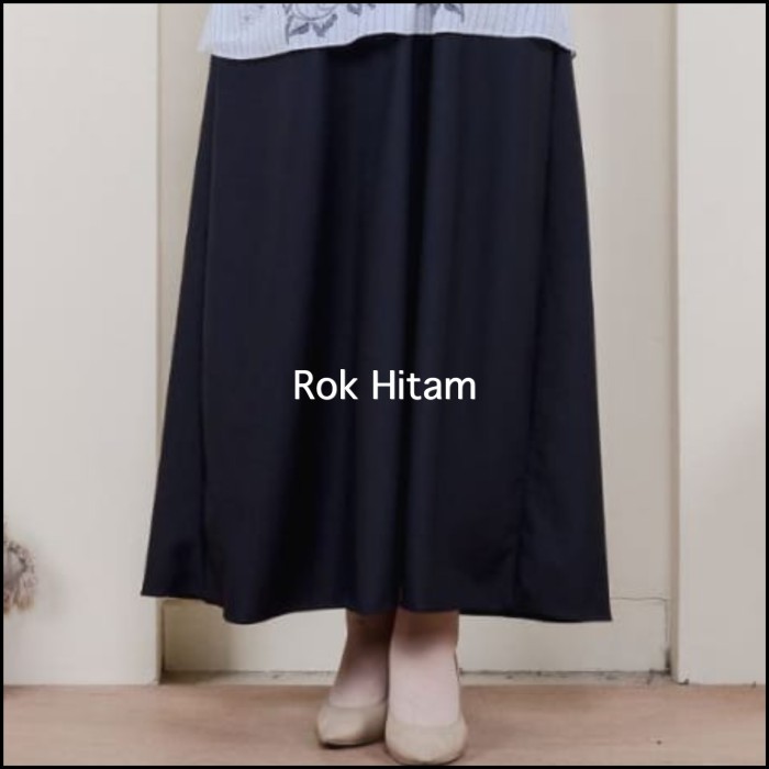 ✨BISA COD✨ - Seragam Dinas Wanita Gamis Guru Pgri Korpri Kemenag Ori by Riyani - Rok Hitam, S