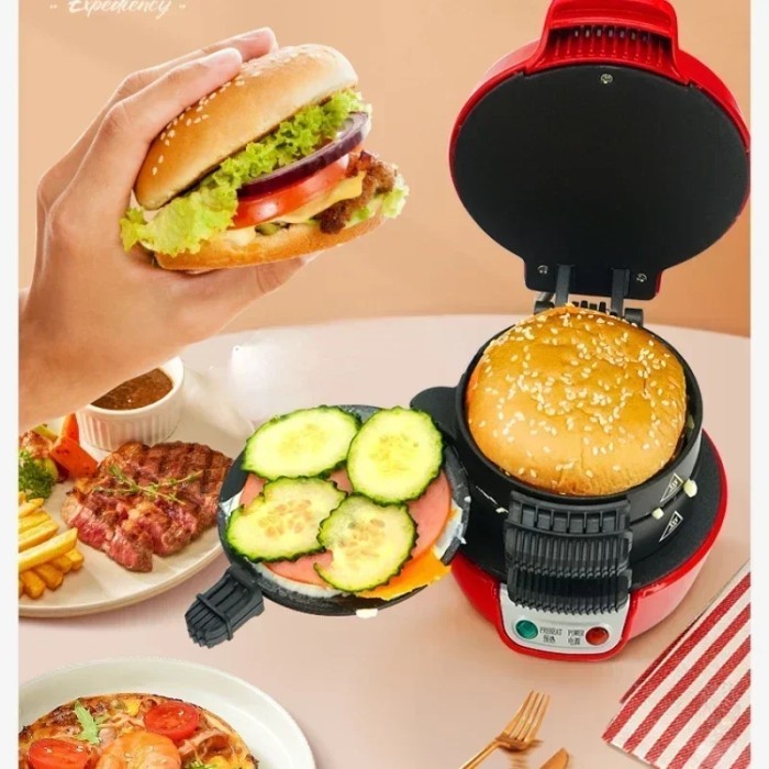 MESIN PEMBUAT HAMBURGER PRAKTIS MACHINE BURGER MAKER BREAKFAST LUNCH CEPAT SAJI