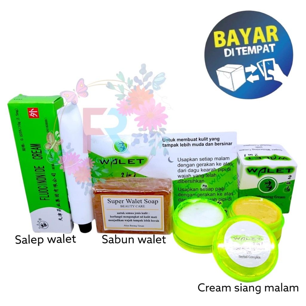 Paket Cream Susun Walet Siang Malam 4in1 + Salep Anti Iritasi walet + sabun Walet Original BPOM - Kr