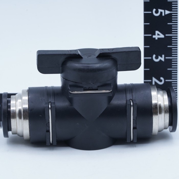 BUC-12 Fitting Pneumatic Valve 12mm Stop Kran Air Udara Selang PU OD 12mm Inline Flow Control 12 mm