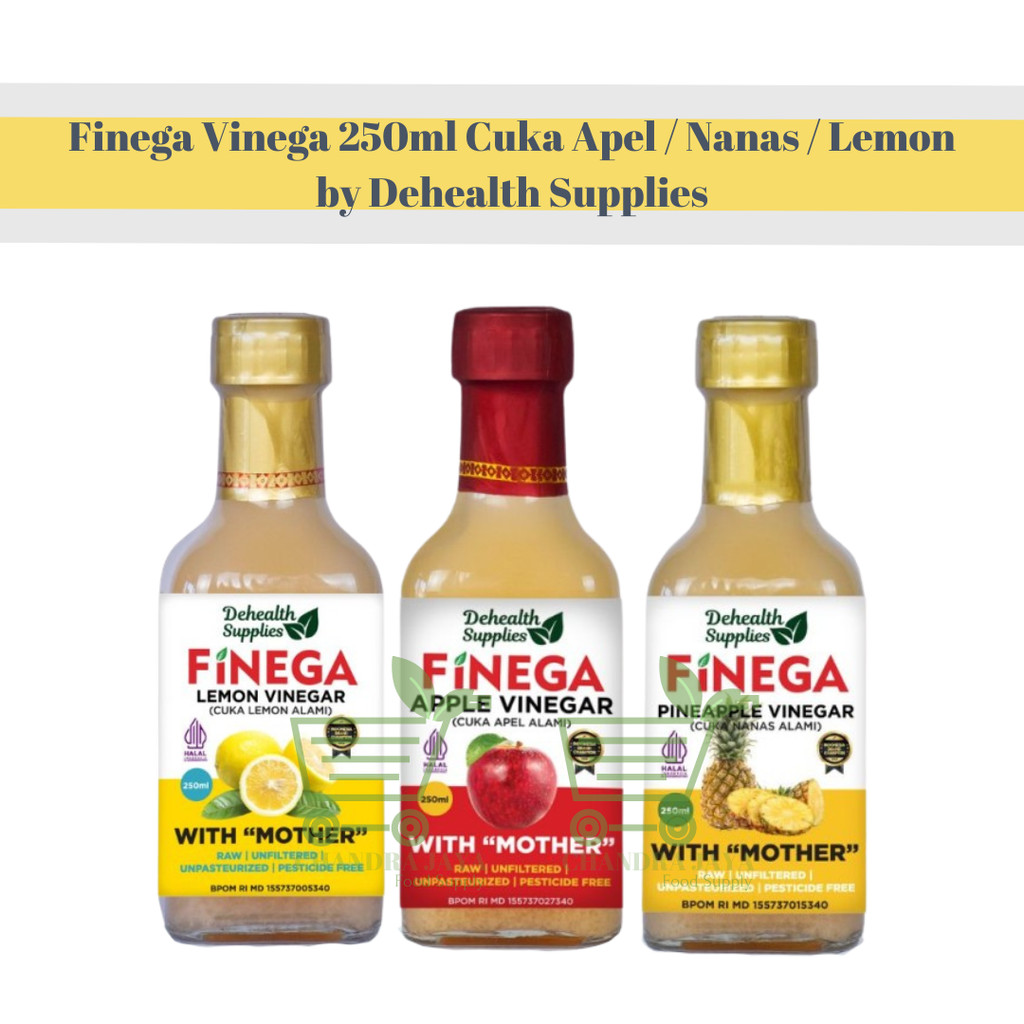 

Finega Vinega 250ml Cuka Apel / Nanas / Lemon by Dehealth Supplies