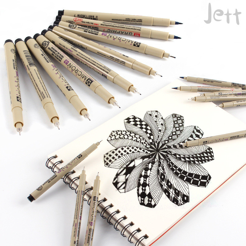 

MICRON DRAWING PEN BLACK INK Brush Pen Soft Tip /Brush Pen Soft Tip - Art Markers Hard Tip/soft tip marker for art drawing-Jett