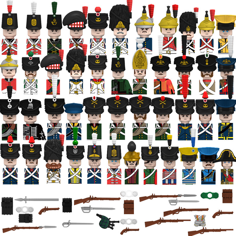 Napoleonic Wars Military Soldiers Building Blocks Medieval Army Figures Russian Ukraine Knights Infa