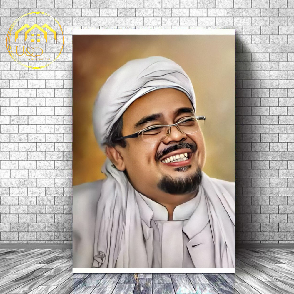 POSTER KAYU HABIB RIZIEQ SYIHAB - POSTER HABIB RIZIEQ SYIHAB - POSTER ULAMA - HIASAN DINDING - WALL 