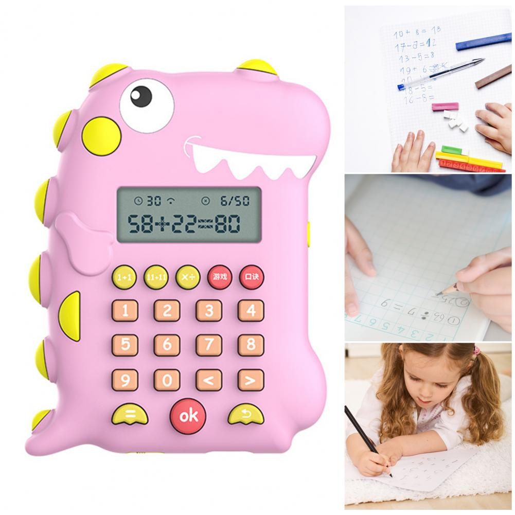 

Arithmetic Practice Machine Learning Arithmetic Toys Rechargeable Dinosaur Shaped Digital Calculator with for Kids' for Primary