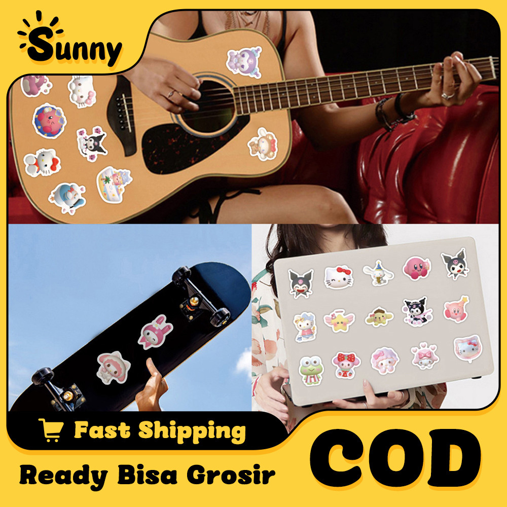 

100 Pcs Stiker Kartun Sanrio Kuromi Yang Lucu Baru Stiker Kreatif Menghias Komputer Ponsel Bagasi
