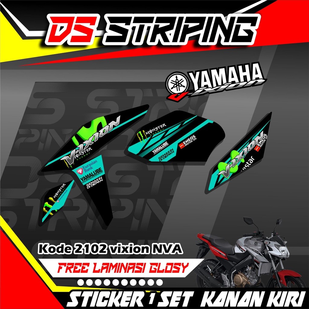 2102 Sticker Striping Motor YAMAHA VIXION NVA List Variasi Movistar Simpel joss