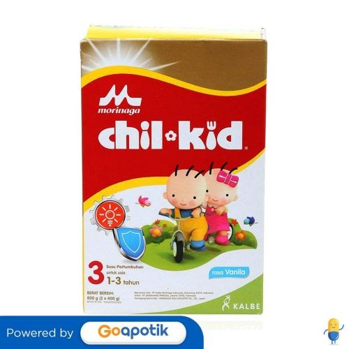 

Morinaga Chil Kid 3 Susu Usia 1-3 Reguler Rasa Vanila 800 Gram Dus